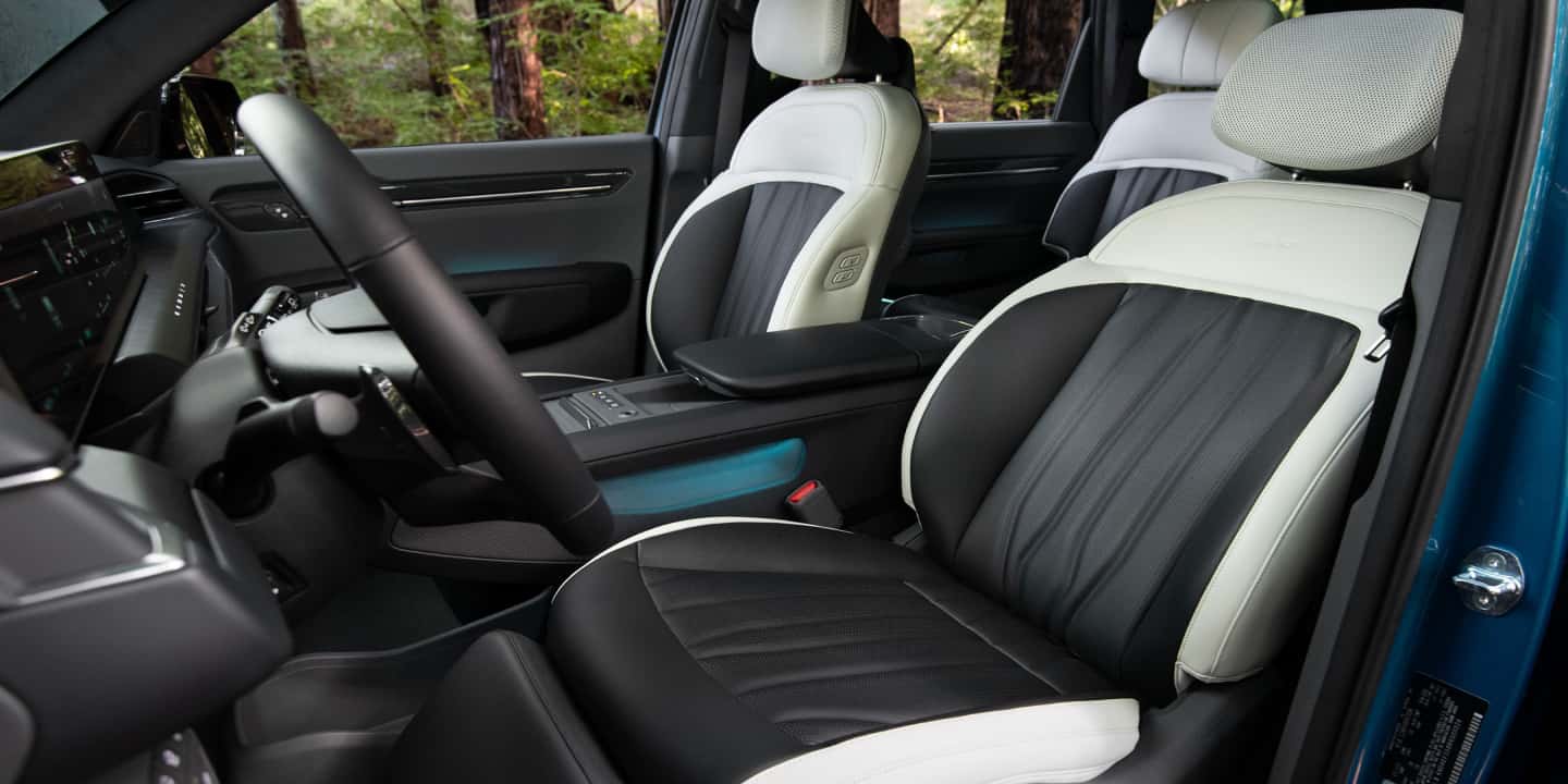 Interior shot of driver and passenger seating